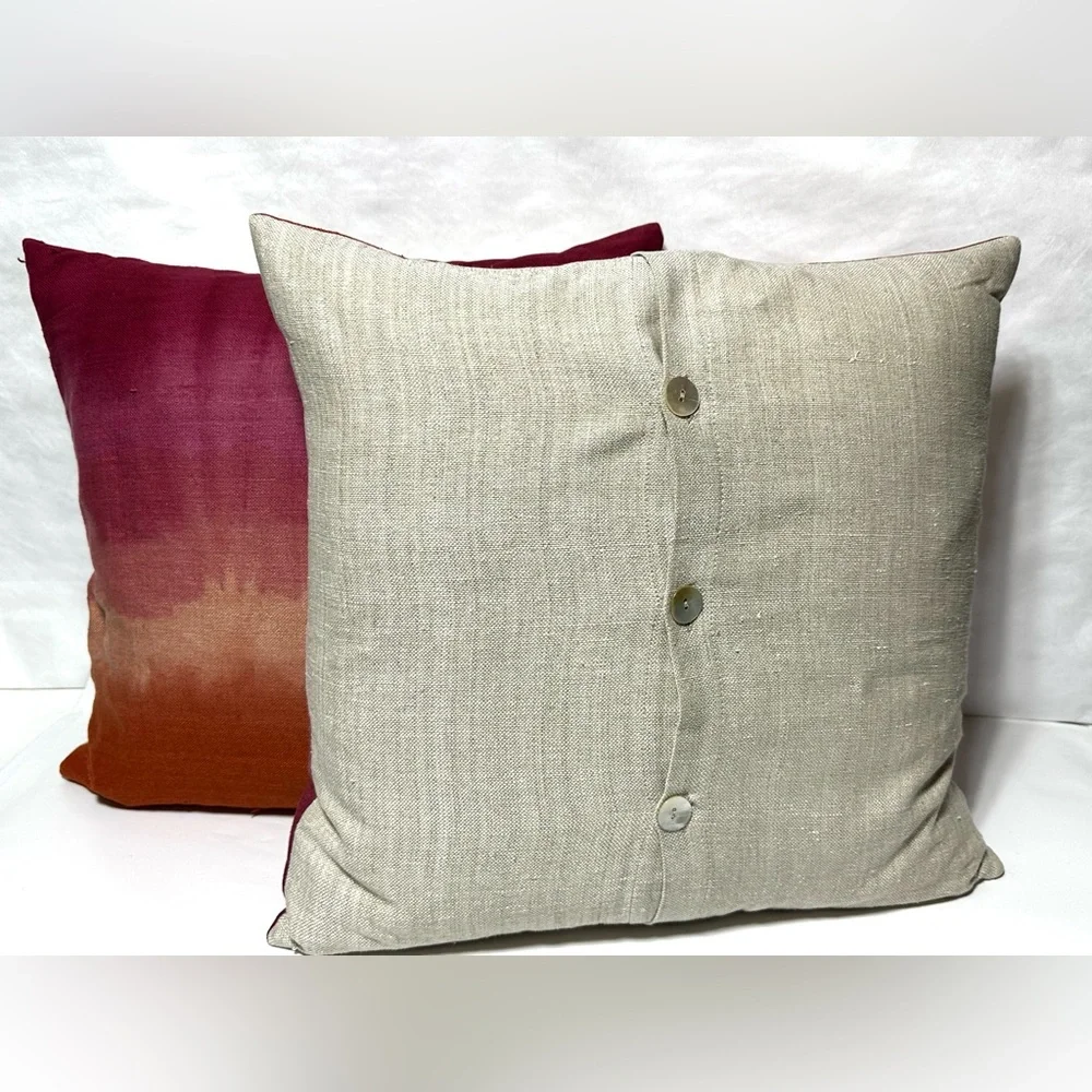 Orange and Pink Ombre Throw Pillows
